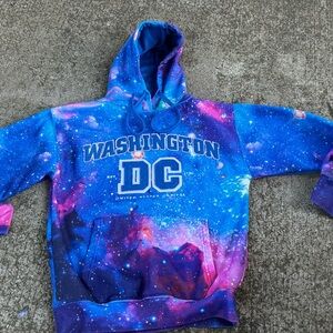 Vintage Galaxy  tie dye Hoodie Size M DC United States Capital